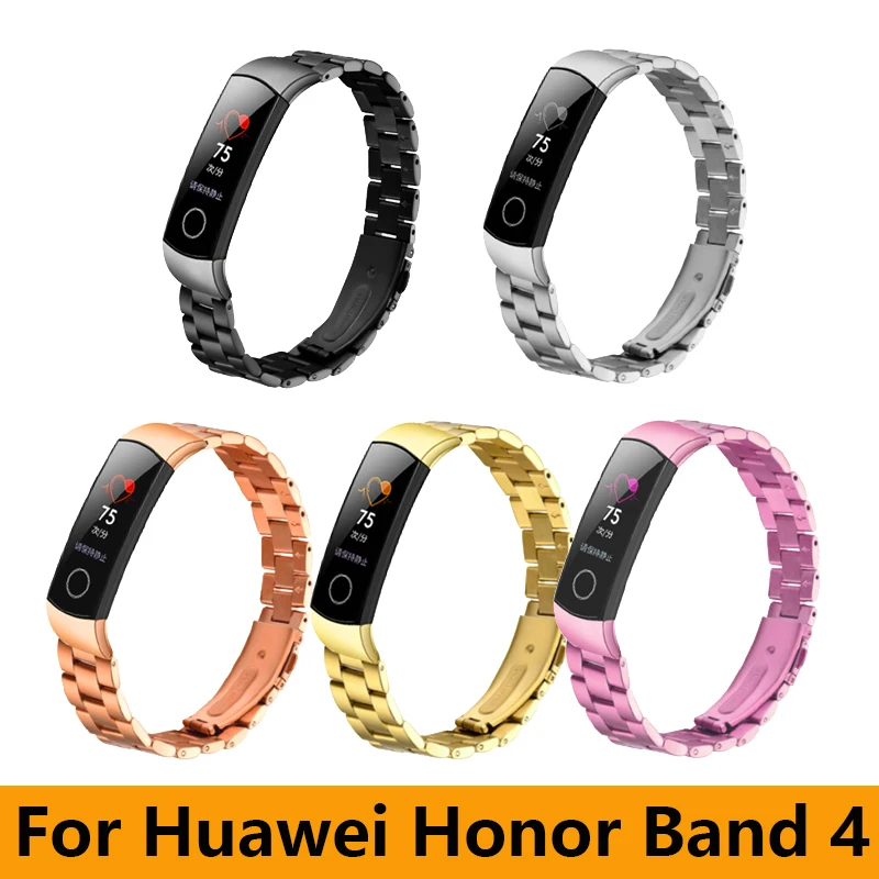 Металлический ремешок из нержавеющей стали для huawei Honor Band 4, Металлический Стальной ремешок для Honor Band 4, стандартный умный браслет на запястье
