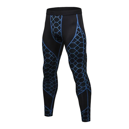 Black blue-4070 Новое поступление быстросохнущие мужские спортивные костюмы для фитнеса, беговые костюмы, спортивная одежда, полный тренировочный костюм для мужчин, набор для бега - Цвет: Black blue-4070