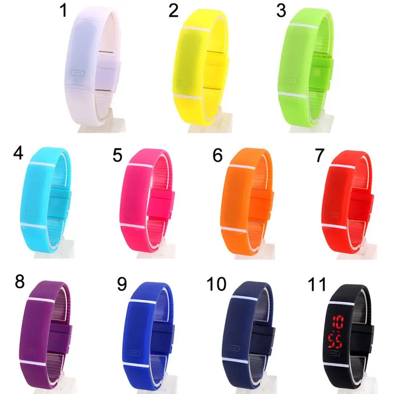 Уличные походные часы для мужчин и женщин силиконовые LED спортивные цифровые
