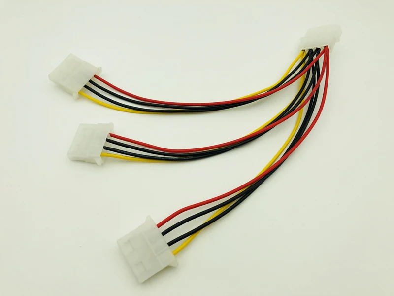 4 контакта IDE Кабели питания Molex штекер на 3 порта разъем сплиттер адаптер кабель