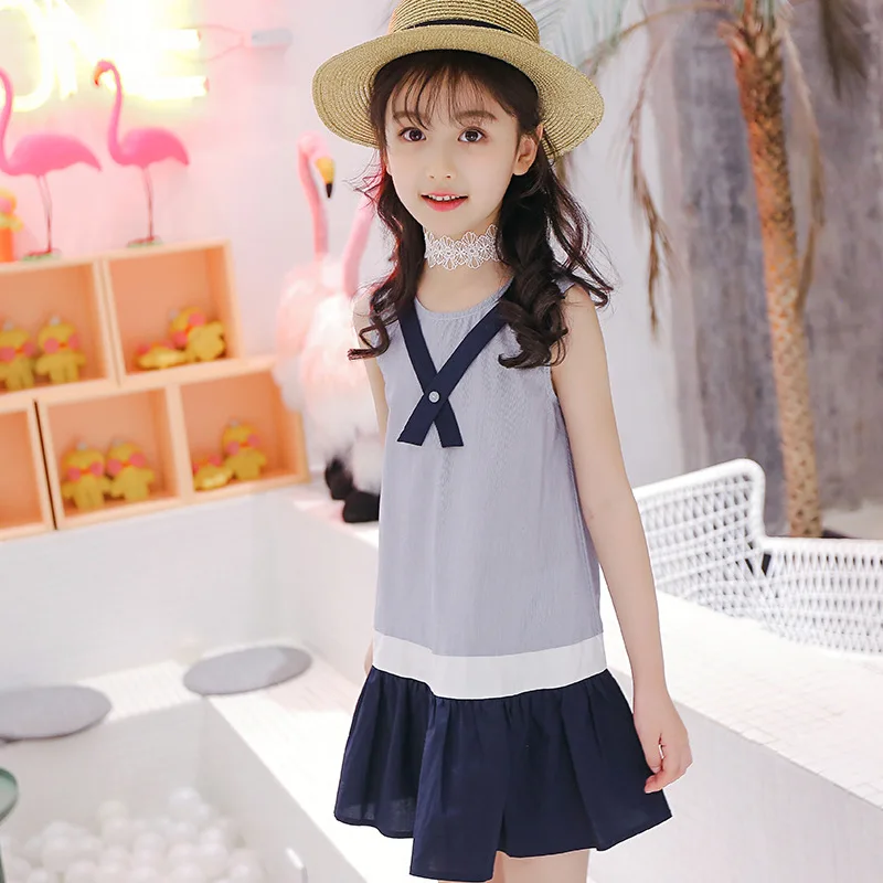 Children's 2018 summer new Korean version girls' sleeveless dress children's student princess | Детская одежда и обувь