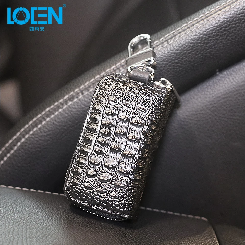 Кожаный чехол для ключей автомобиля LOEN стразы seat ibiza Peugeot 206 fiat 500 bmw e90 защитный