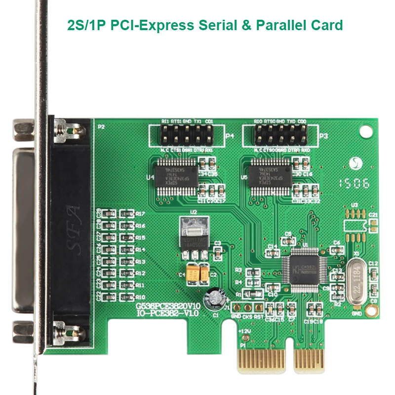 PCIe 2 порта DB9 Серийный RS232 и 1 порт параллельный принтер DB25 (LPT1) карта контроллера