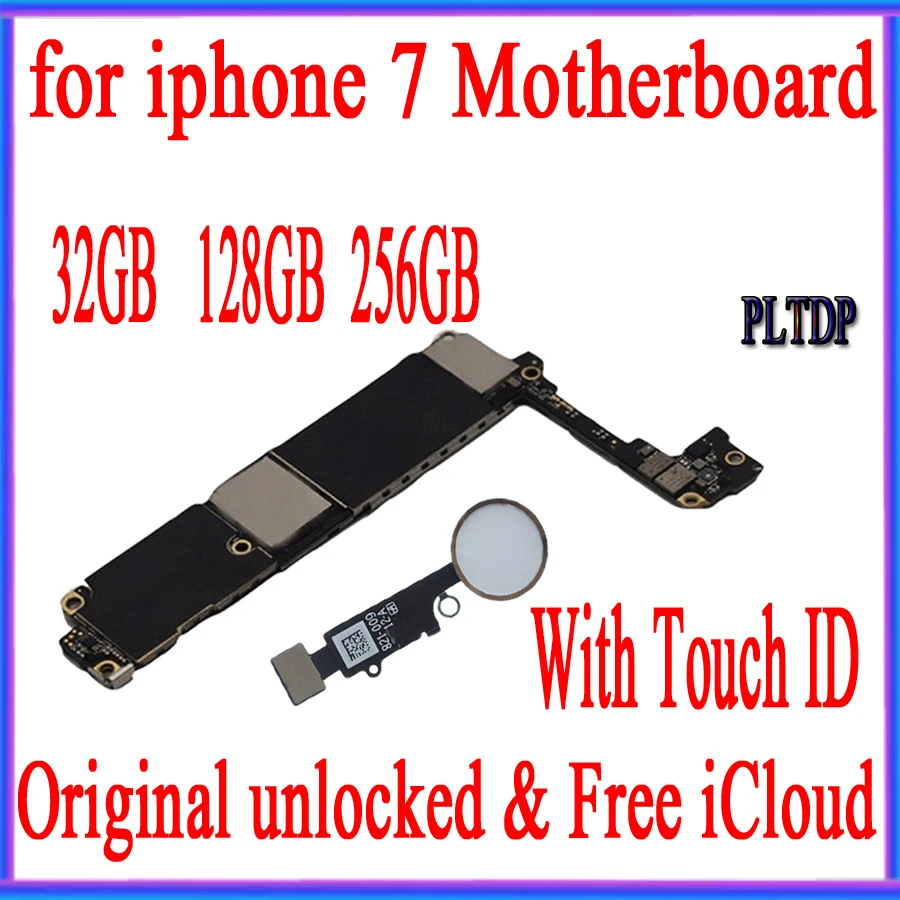 Бесплатный iCloud для iphone 7 оригинальная материнская плата с/без touch ID Заводская