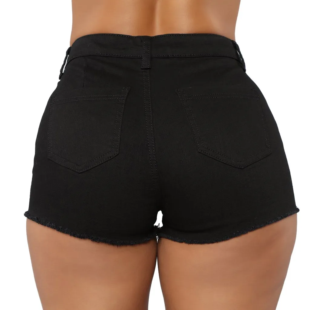 Распродажа джинсовые шорты для женщин женские джинсы со средней талией черные