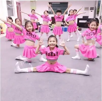 Детский красный костюм черлидера танцевальное платье для девочек Джаз