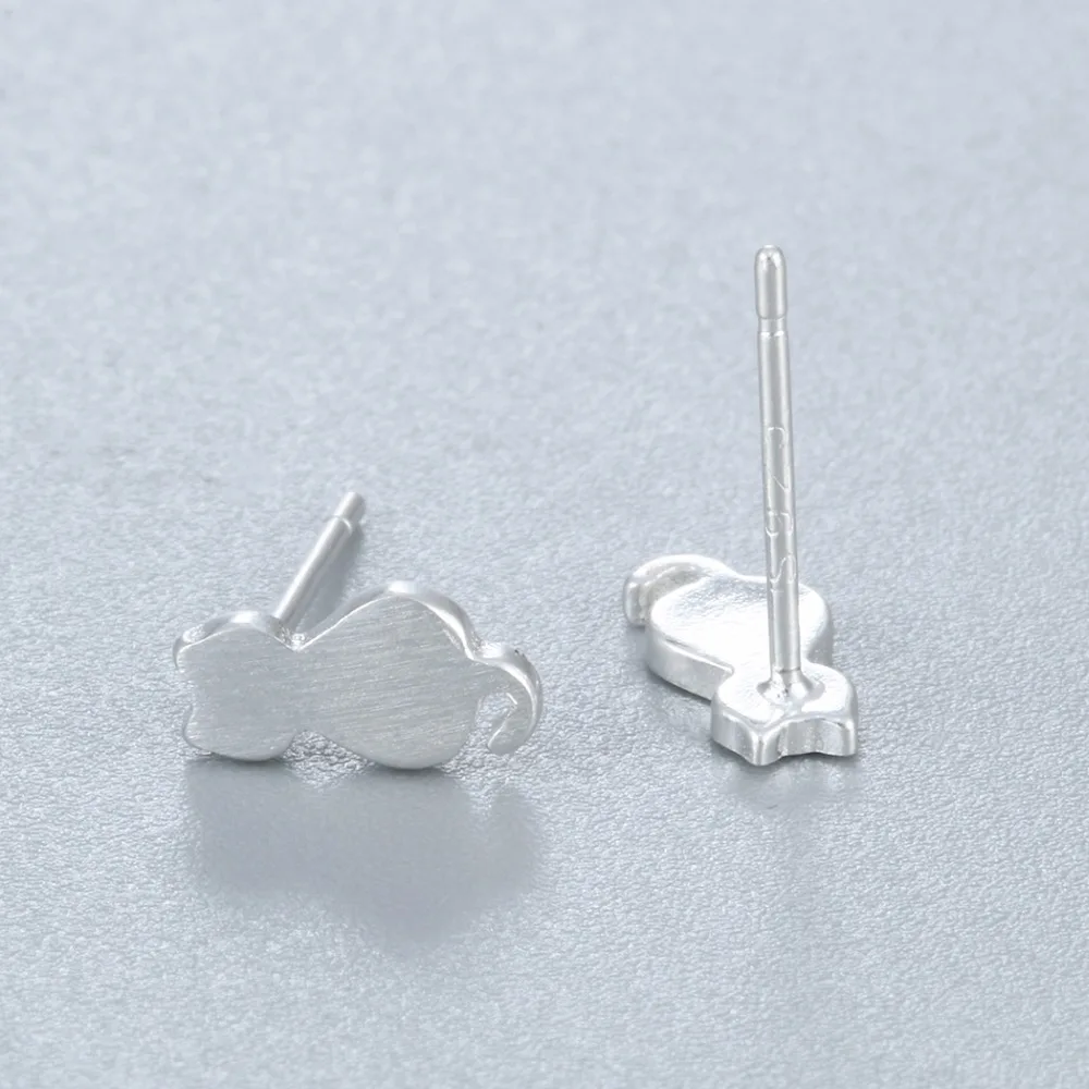 Kinitial Silver Color Animal Cat Earrings For Women Girl Kitty Stud Earring Fashion Jewelry Pendientes Brincos Small | Украшения и