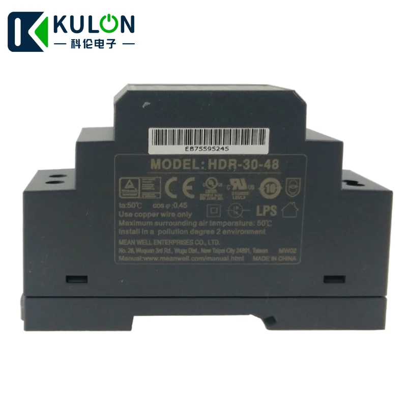 Оригинальный бренд MEAN WELL представляет HDR 30 48 36 Вт 0.75A 48V din рейку Питание meanwell