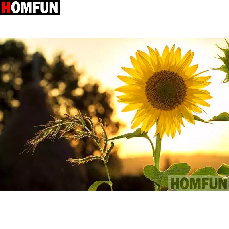 

HOMFUN Full Square/Round Drill 5D DIY Diamond Painting "Sunflower flower" 3D Diamond Embroidery Cross Stitch Home Decor A19736