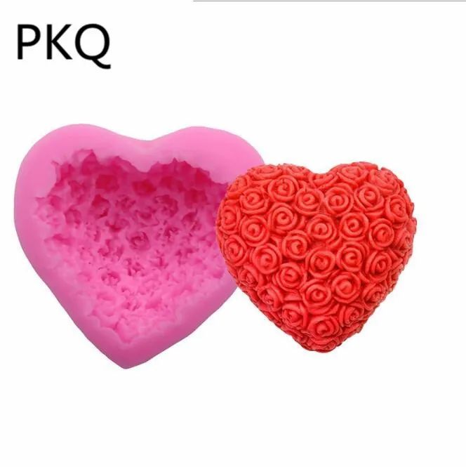 Сердце круг квадратной пресс-формы для мыла прямоугольная силиконовая форма