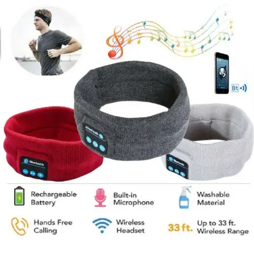Беспроводные Bluetooth стерео наушники, наушники для бега, наушники для сна, спортивные наушники для сна, музыкальная повязка на голову, JOY Fashion