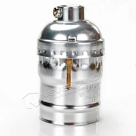Классический ретро держатель лампы edison разъем E27 лампа база жемчуг черный/античная латунь/золото/серебро E27 UL 110 В/220 В светильник разъем - Цвет: Silver