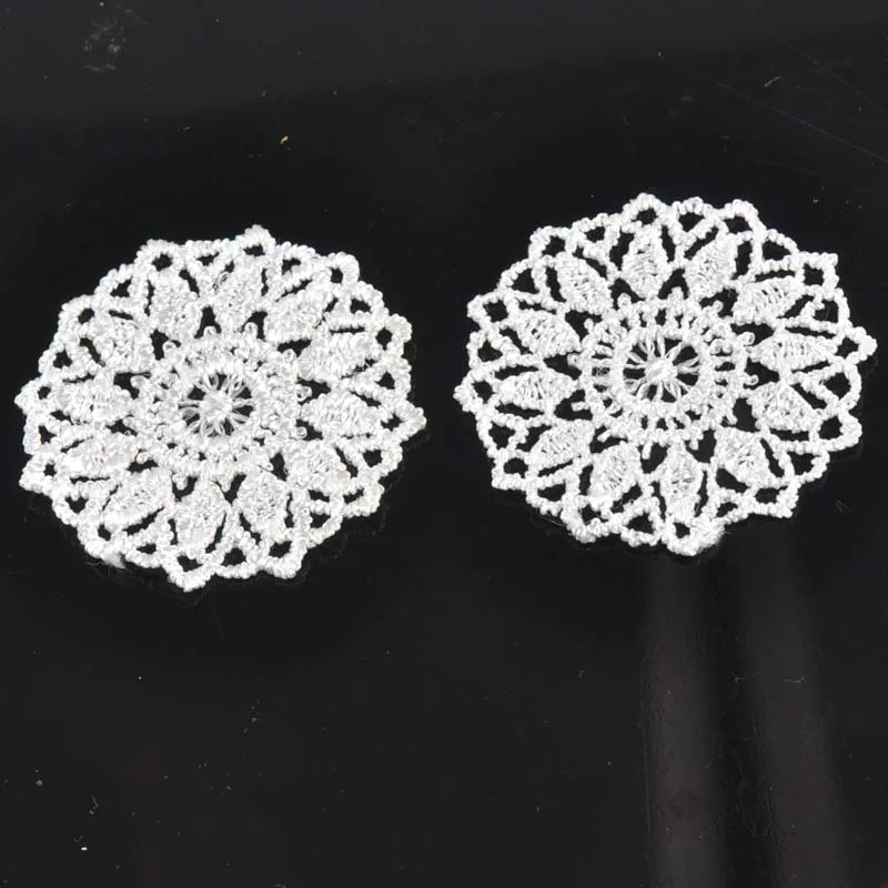 30 шт. красивая белая кружевная отделка вышитая лента для шитья свадебного