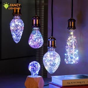 Светодиодная лампа A60клубника E27 RGB декоративный светодиодный струнный светильник лампа для подарка домагостинойспальни Декор 85-265V bombillas Led
