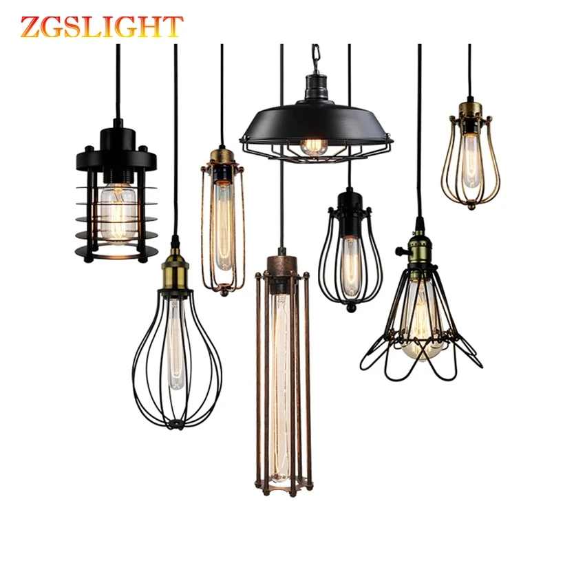 Винтажные потолочные светодиодные светильники в стиле лофт черные