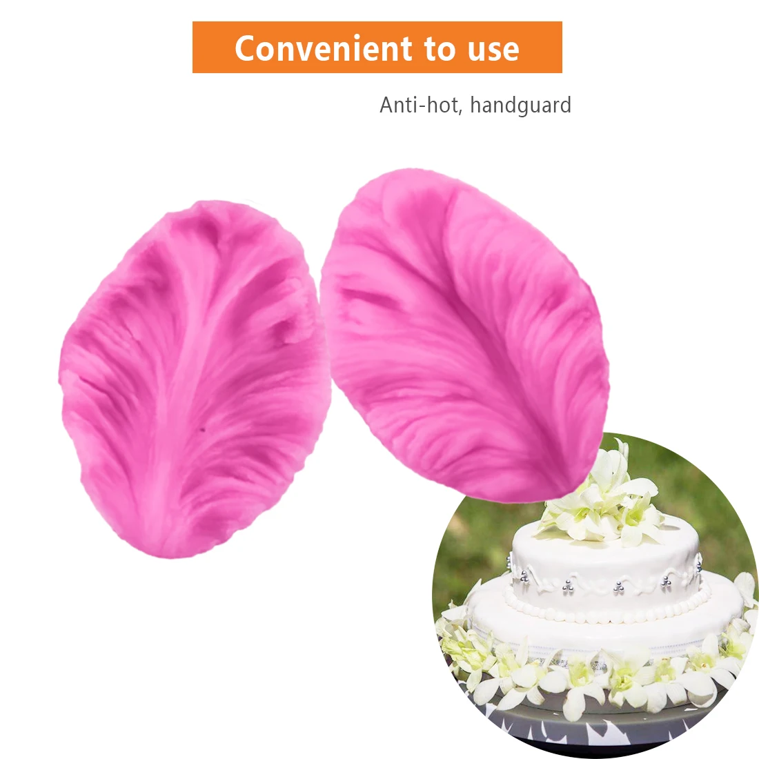 Fondant Silicone Mold 3D Flower Cooking Wedding Decoration Baking Sugar Craft Molds 2pcs Leaves Shape DIY Cake|Формы для тортов| |