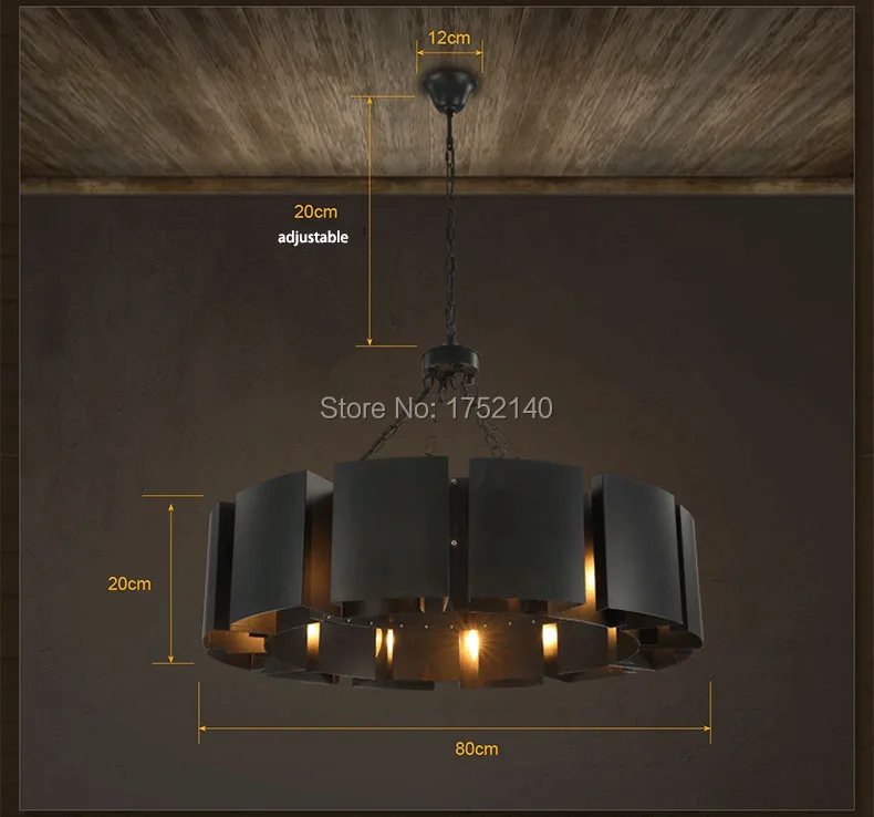 저렴한 철 국가 펜 던 트 조명 12 조명. 크리 에이 티브 미니멀리스트 로프트 산업용 카페 바 레스토랑 스튜디오 서스펜션 럭셔리 Droplight