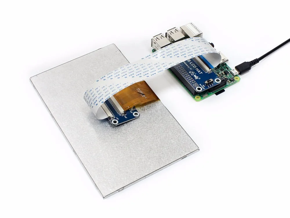 Waveshare 7 дюймов 1024x600 IPS дисплей монитор для Raspberry Pi 3B/2B/Zero W DPI Интерфейс без касания