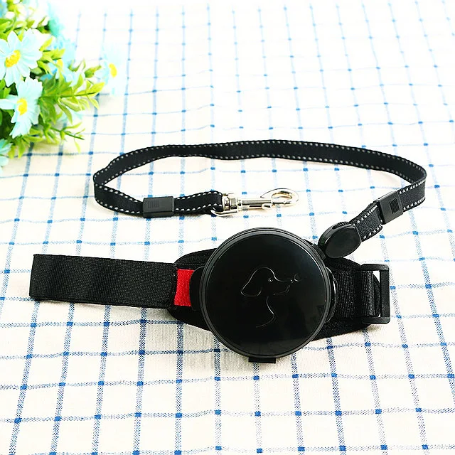 Черный Громкой связи Bluetooth гарнитура для наручные Втягивающийся поводок для собак, поводок для домашних животных тяговых канатов Регулируемый 3M терьер пояс для поводка ремешок на запястье, для бега, пробежек, собачий продукт - Цвет: Черный