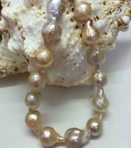

Rare 12-16mm Natural South Baroque Lavender Akoya Pearl Fashion Necklace 18"