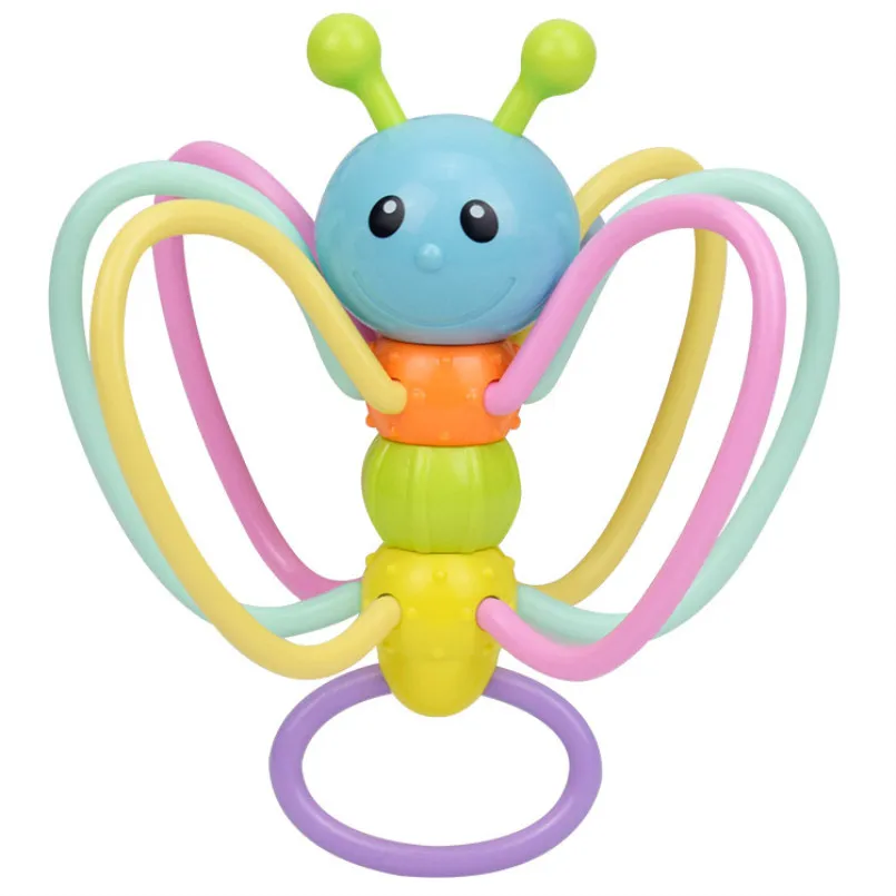 Bee rattle Детские погремушки, игрушки, пищевые, Прорезывание Зубов, погремушка для животных, пластиковый Колокольчик для рук, умный захватывающий десны, детский прорезыватель, игрушка для 0-3 лет - Цвет: Bee rattle