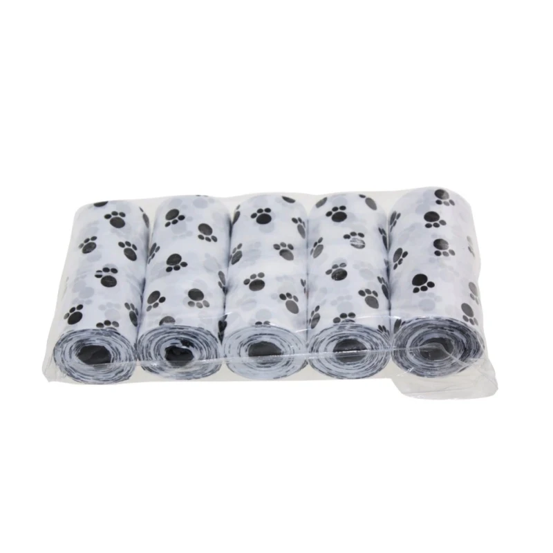 

5 Rolls/75Pcs Printed Dog Garbage Poop Refill Bags Pick Up Trash bag Pet Supplie Hot