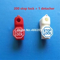 200pcslot eas anti theft stop lock for retail display hook stempeg stop lock1pc key detacher