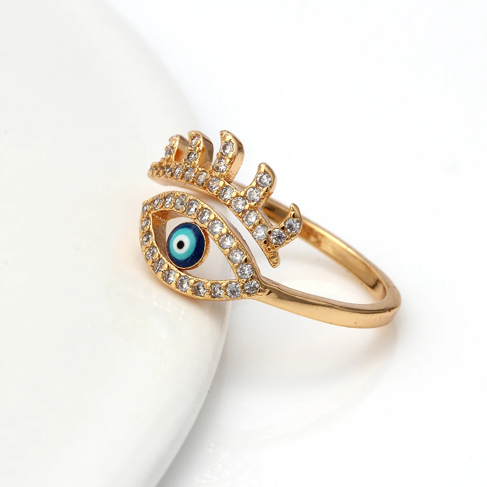 Yishan 1 Pcs Evil Eye Beautiful Ring for Women Gold Adjustable Micro-inlay Party Gift Girl Function | Украшения и аксессуары