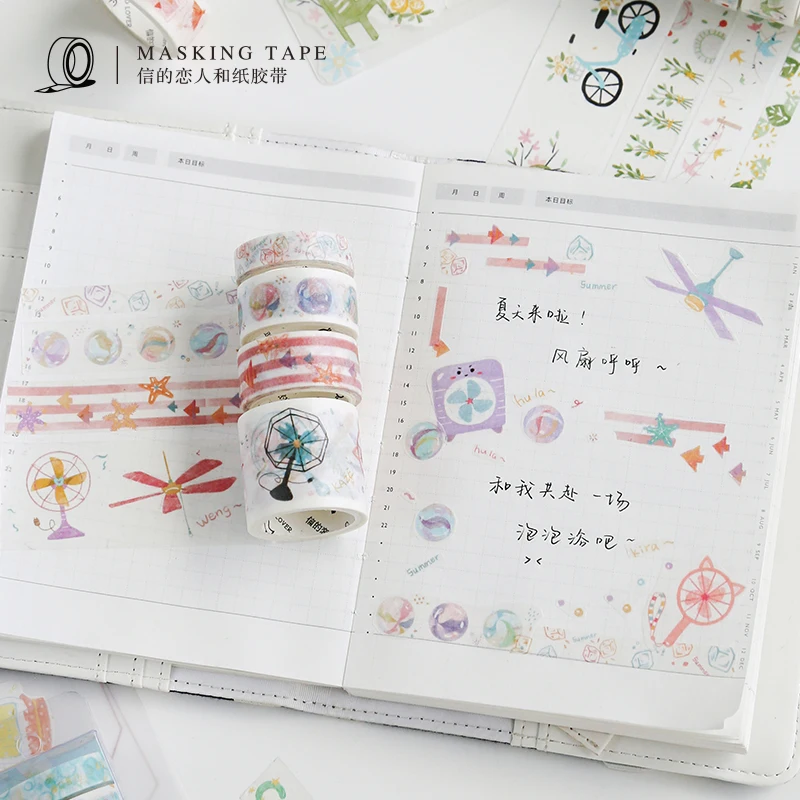 4 Rolls Cute Autumn Forest Fruit Food washi tape set adhesive DIY Decoration Sticker Scrapbooking Diary Masking Tape | Канцтовары для