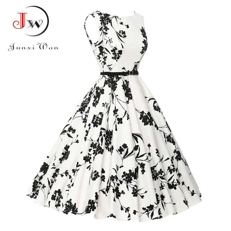 Платье пачка в стиле ретро винтажное длинное платье с цветочным принтом 50s 60s|summer
