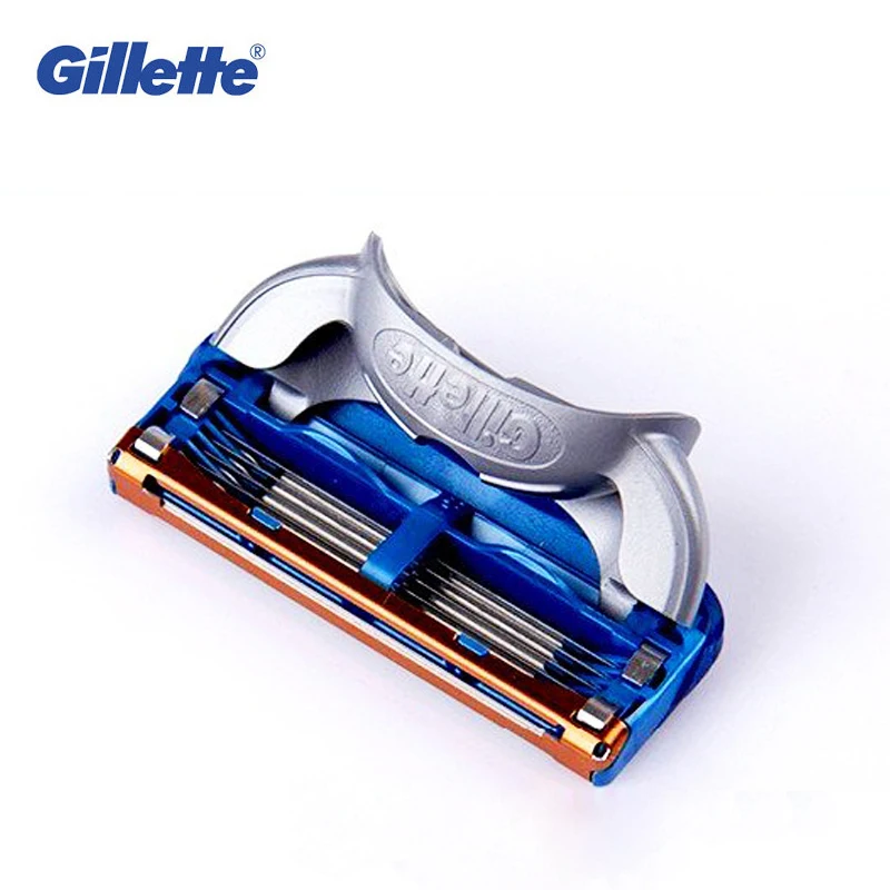 Натуральная бритва Gilette Fusion, лезвия для бритья для мужчин, 1 держатель+ 5 бит, брендовая Бритва для мужчин, уход за лицом