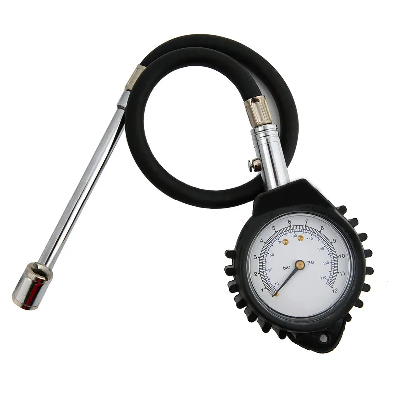 170PSI(12BAR) ATsafepro 2,5 ''аналоговый манометр для шин с сверхмощной длинной двойной головкой воздушный патрон 170PSI/12Bar - Цвет: 170PSI(12BAR)