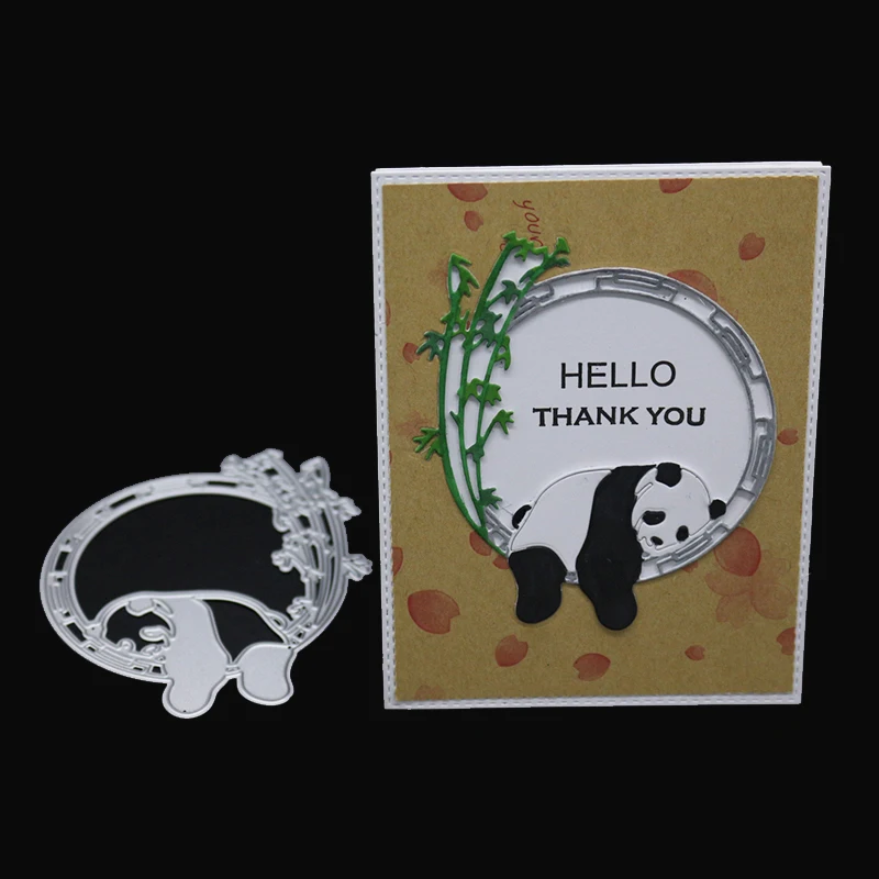 AZSG Bamboo Cute Panda режущие штампы для DIY скрапбукинга/изготовление карт/альбом