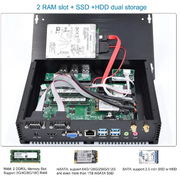 Barebone core i5 7200u мини ПК windows linux ubuntu (убу́нту-операционная система все совместимо minipc