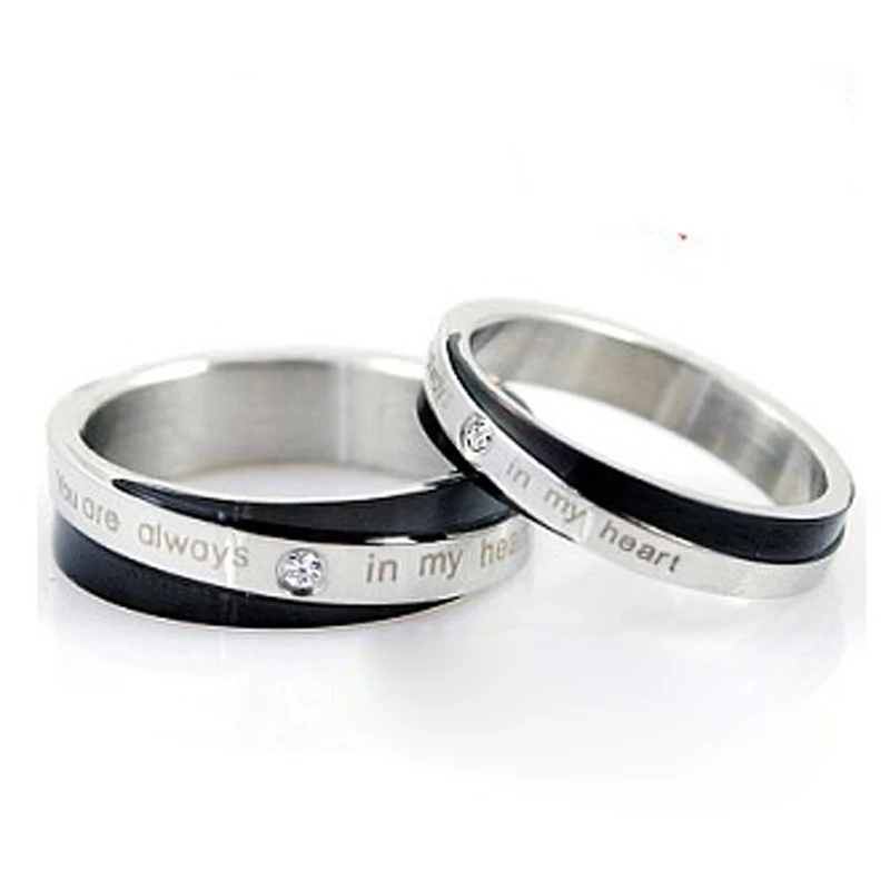 ATGO His And Hers Promise Наборы колец со стразами из нержавеющей стали Любовь кольца
