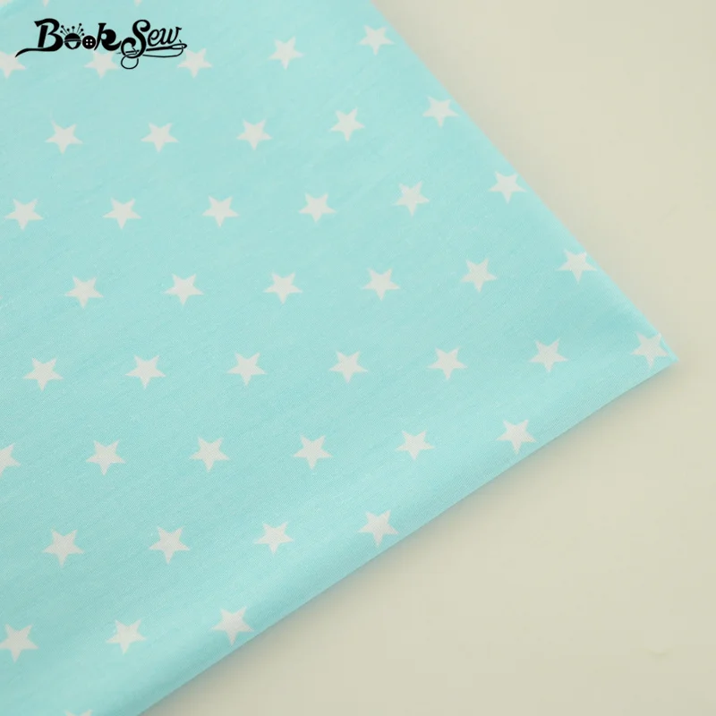 Тканевая ткань для шитья Booksew зеленый цвет звездные узоры 100% хлопчатобумажная