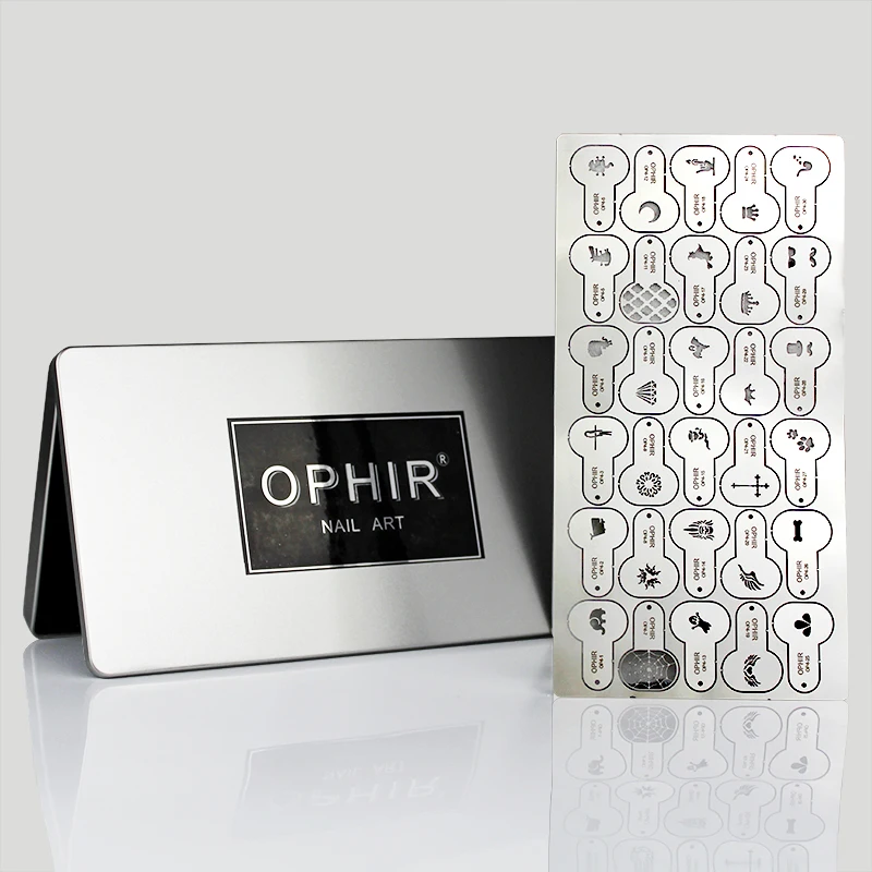 Металлический Аэрограф OPHIR 120x трафарет для ногтей с геометрическим узором