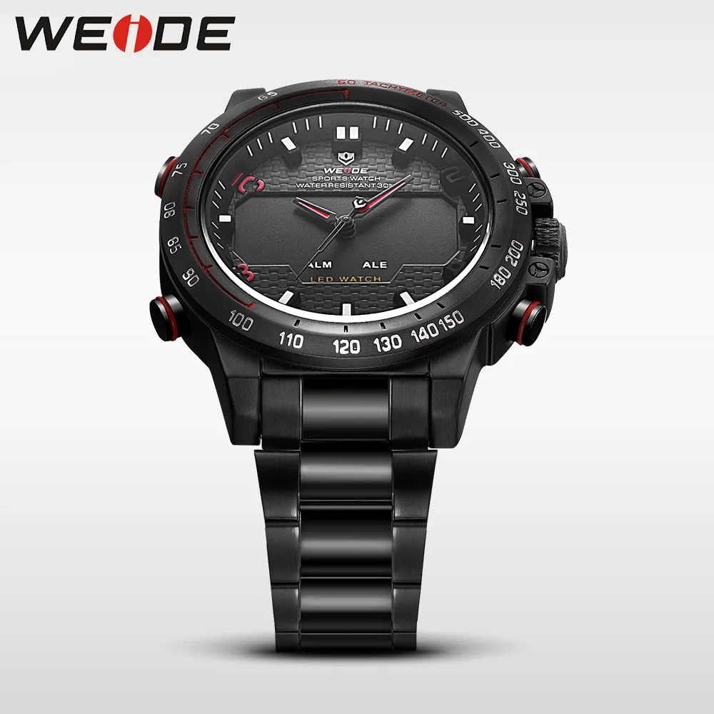 WEIDE из натуральной стали серии часы мужские брендовые Роскошные спортивные