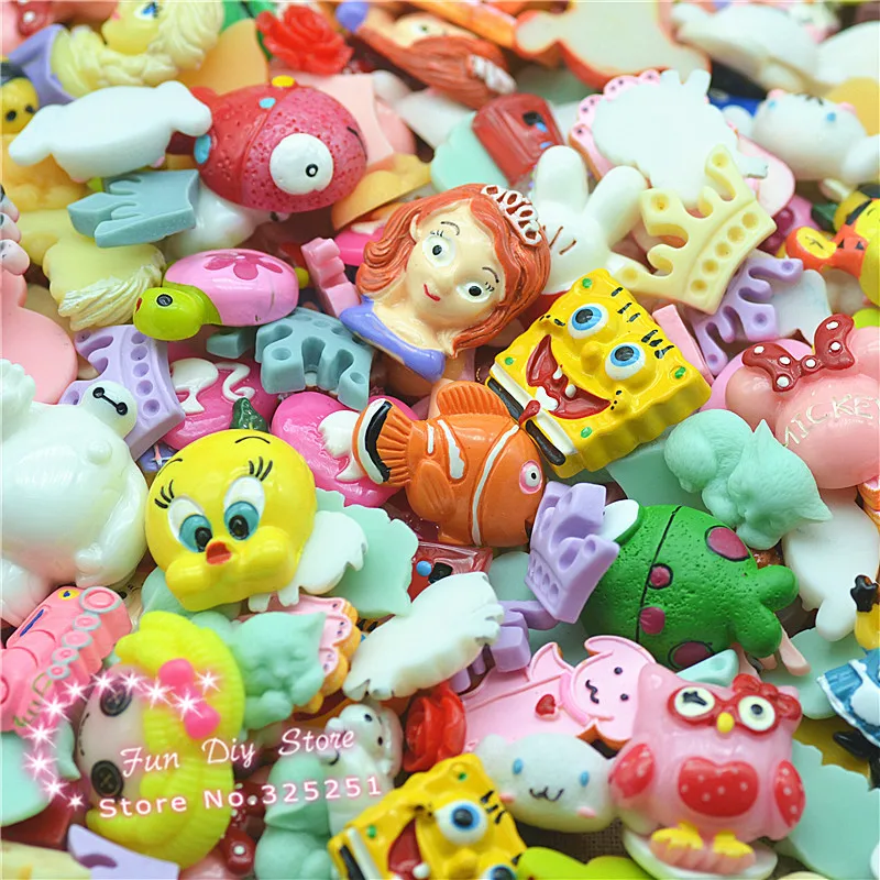 

resin cute cartoon mix style flat back Scrapbooking,Hair Bow Center decoration 20-35mm 50pcs/lot