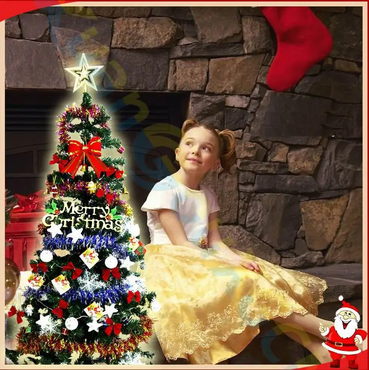 

Christmas decoration 1.5M Artificial Xmas tree luxury encryption set 14 kinds accessories ornament party layout supplies props