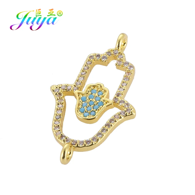 Juya DIY аксессуары для ювелирных изделий, принадлежности для рук Хамса, сглаза, очаровательные соединители для женщин и мужчин, классический турецкий материал для изготовления ювелирных изделий