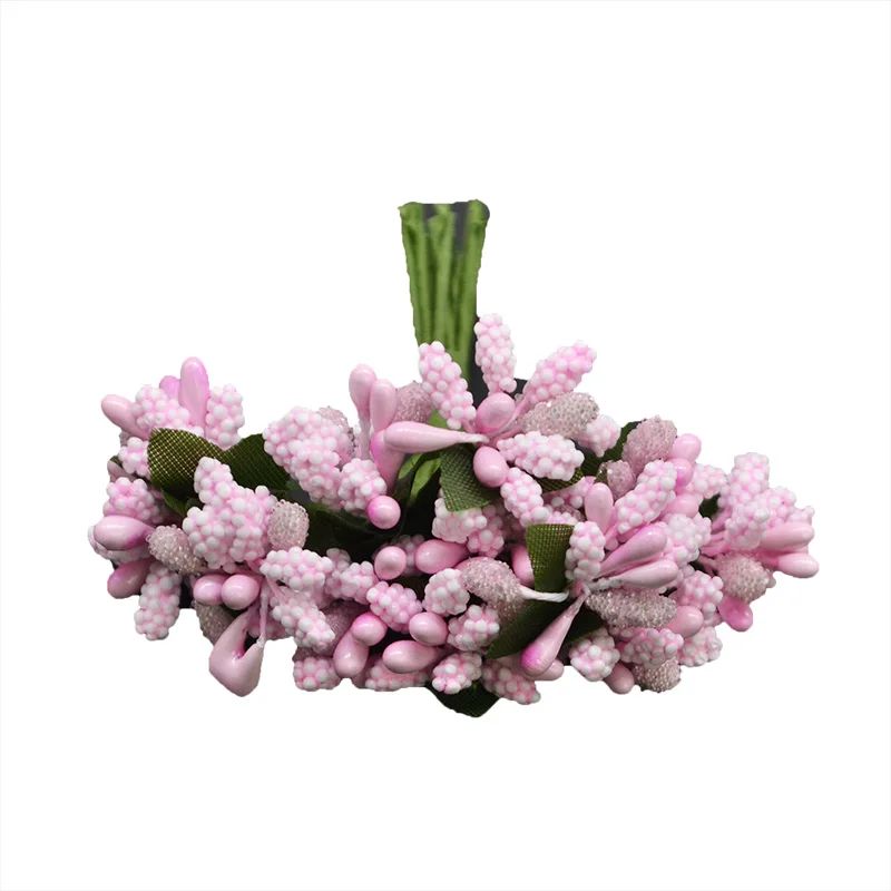 light pink 12 шт./лот ручной работы Искусственные цветы тычинки сахар Свадебная вечеринка украшения DIY ВЕНОК Подарочная коробка Скрапбукинг дешевые искусственные цветы - Цвет: light pink
