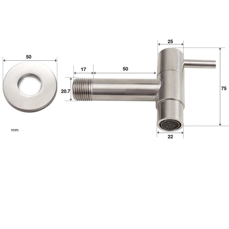 304 нержавеющая сталь настенный Биб кран Швабра краны для бассейна Смесители