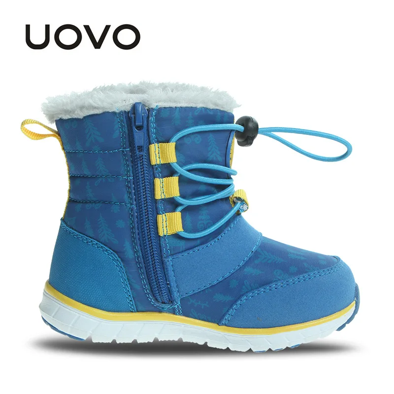 Брендовые зимние ботинки Uovo для мальчиков теплые до середины икры