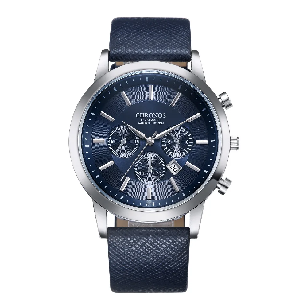 Часы CHRONOS, мужские часы с автоматической датой, спортивные мужские часы, Топ бренд, Роскошные мужские часы, часы kol saati, relogio masculino, reloj hombre
