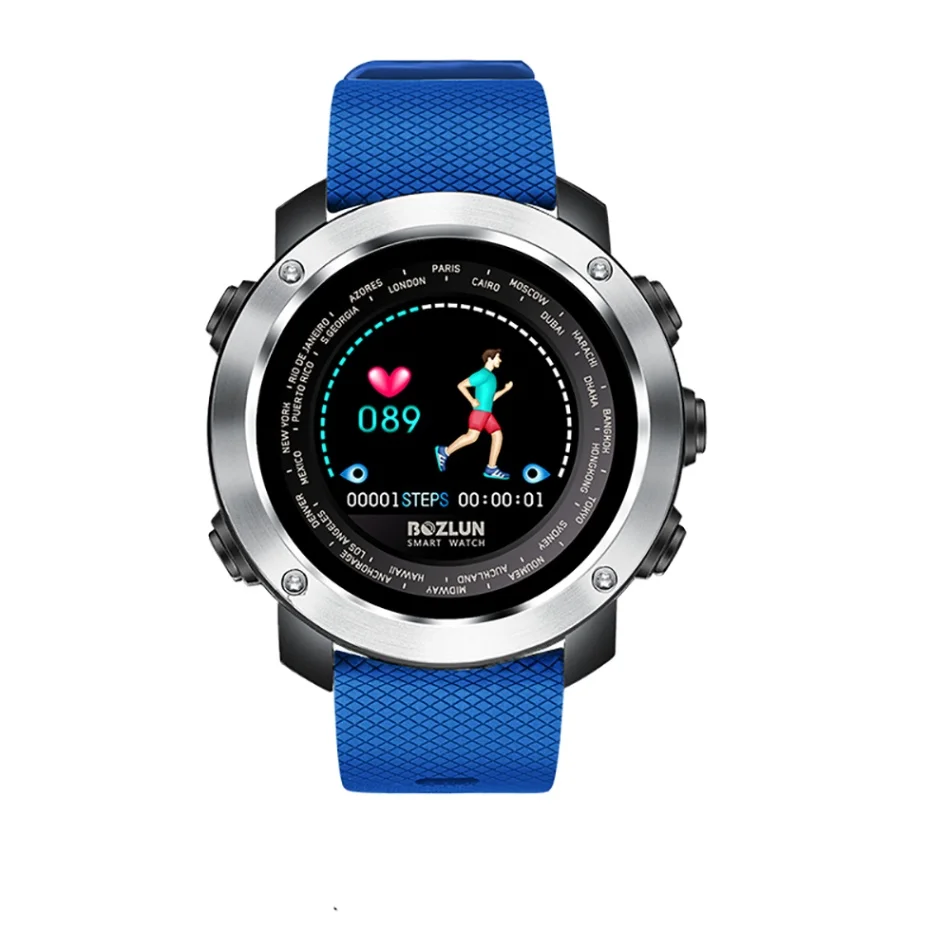 Metal Blue Смарт-часы BOZLUN W30, шагомер, монитор сердечного ритма, фитнес-трекер, Bluetooth, Смарт-часы, модные спортивные наручные часы для мужчин и женщин - Цвет: Metal Blue