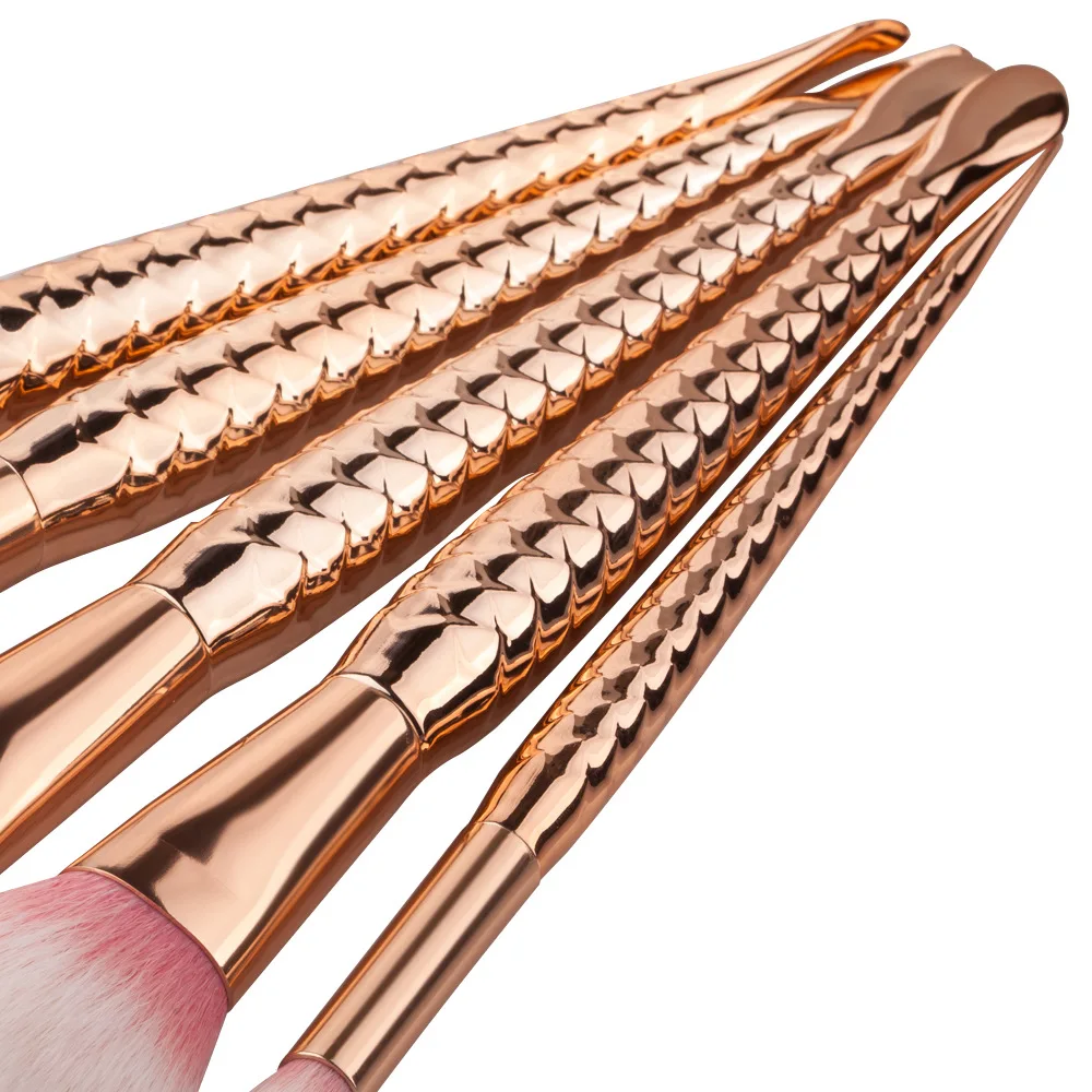 Новинка 2017 года 5 шт. розовое золото набор кистей для макияжа Русалка дизайн