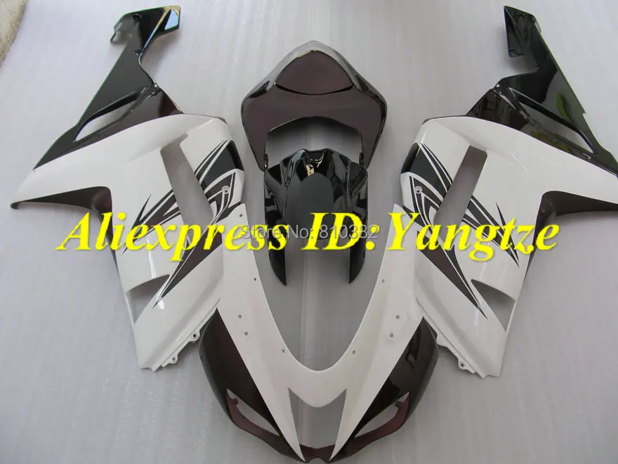 Набор обтекателей мотоцикла для KAWASAKI Ninja ZX6R 07 08 636 2007 2008 Белый Коричневый Черный ABS