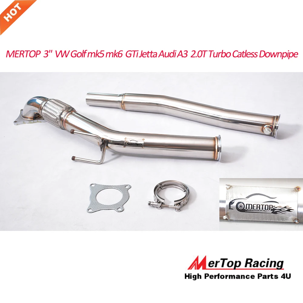 Выхлопная труба MERTOP RACE 3 ''mk5 MK6 /A3 Turbo Catless 2 0 T Decat Cat delet|deleter| |