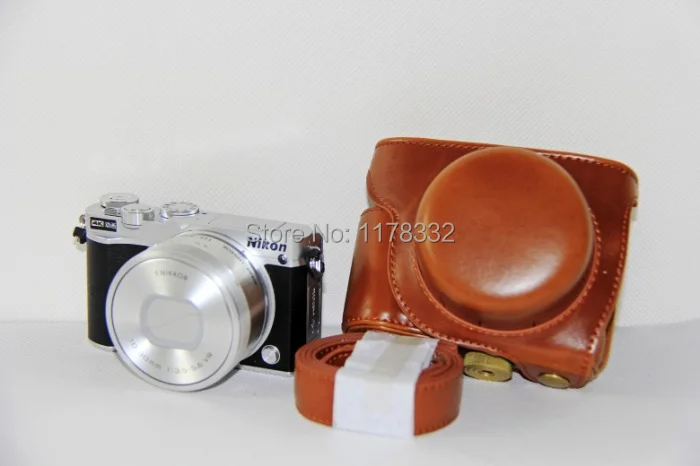 Кожаный чехол для камеры + плечевой ремень Nikon 1 J5 цифровой 10 30 мм|strap for nikon|straps nikon